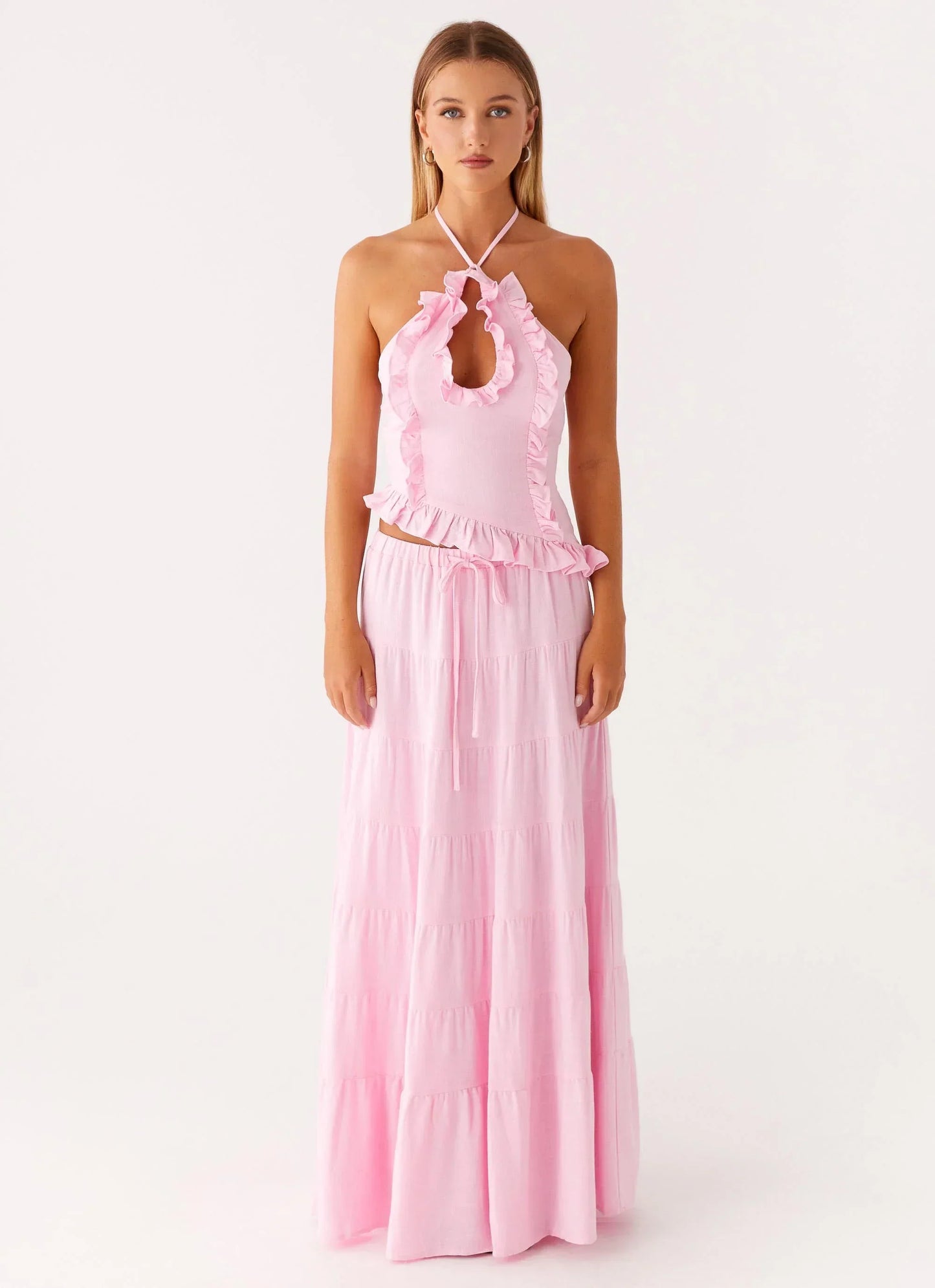 Mariella Linen Top - Pink