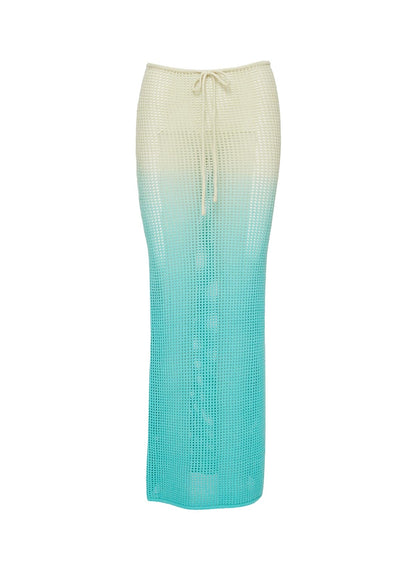 Auralia Knit Maxi Skirt Blue / Cream