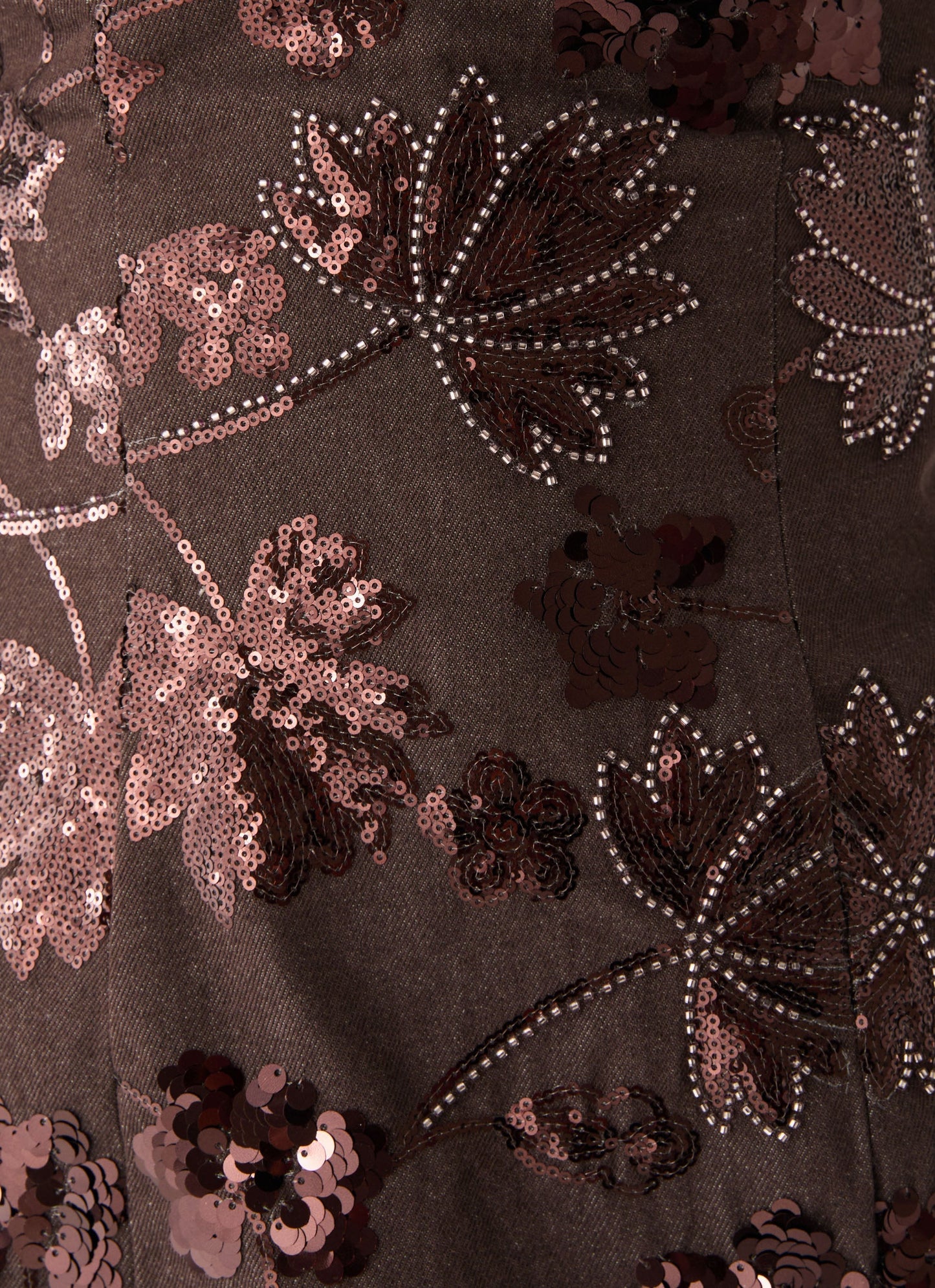Akima Bustier Sequin Mini Dress - Chocolate
