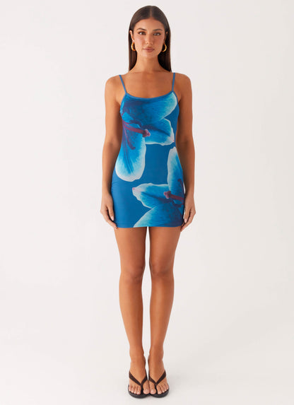 Althena Mini Dress - Turquoise Floral