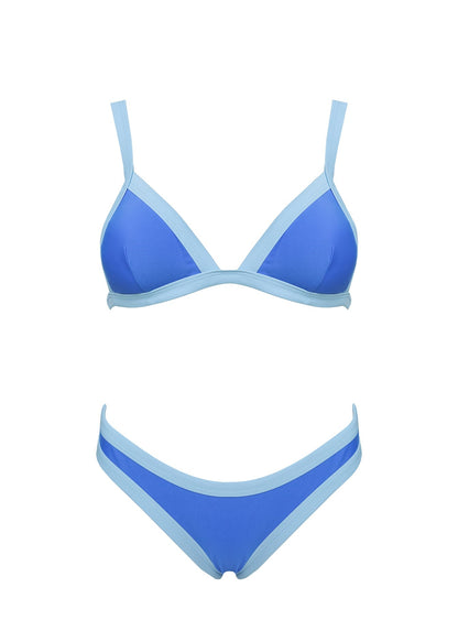 Amiri Contrast Triangle Bikini Top Blue