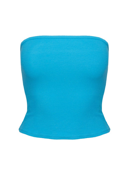 Baseline Strapless Rib Top Blue