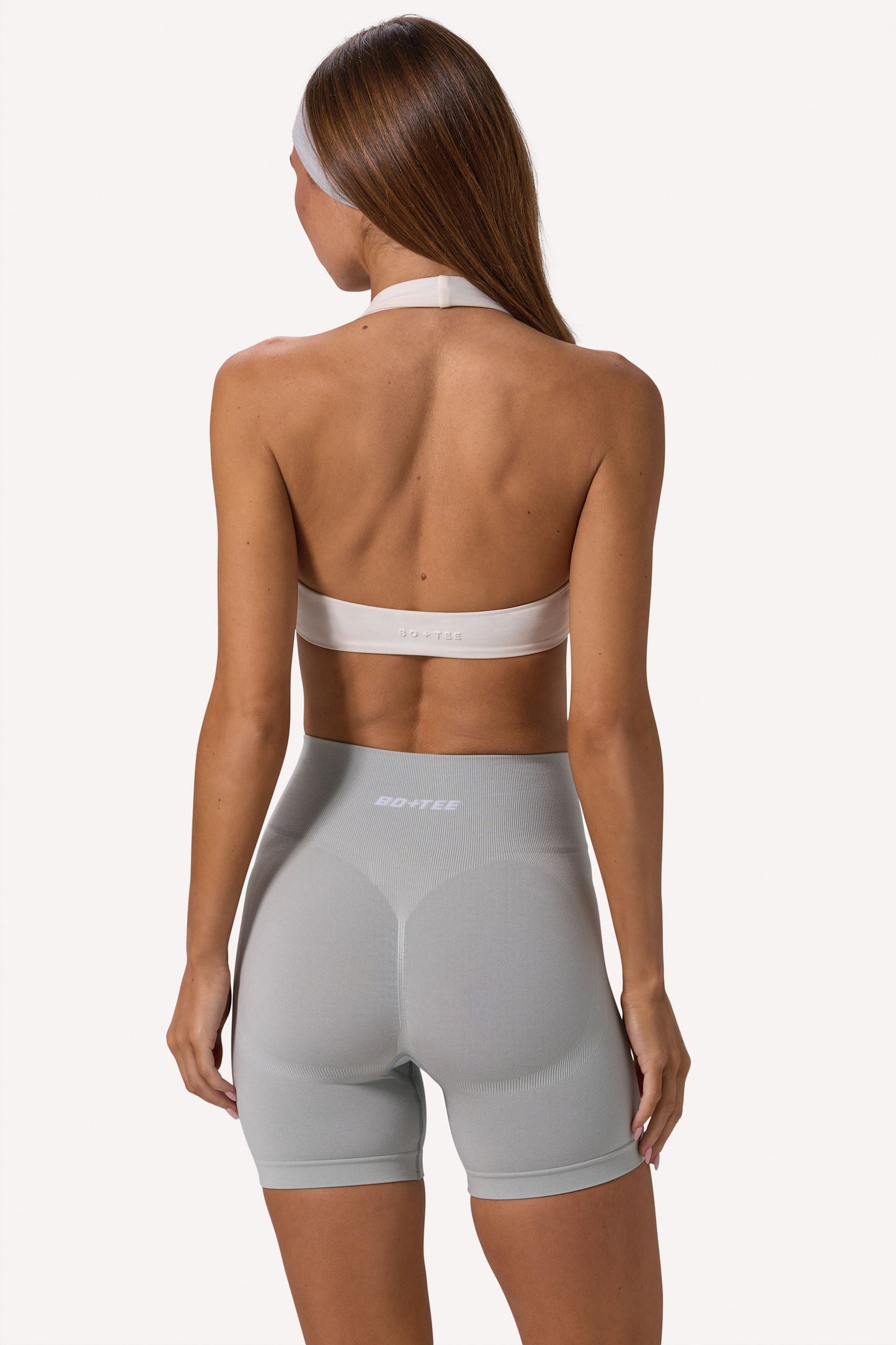 Define Luxe High-Waist Biker Shorts in Fog