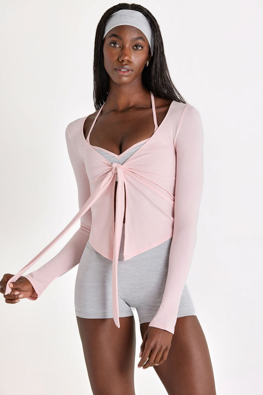 ButterCloud™ Tie-Front Top in Blush