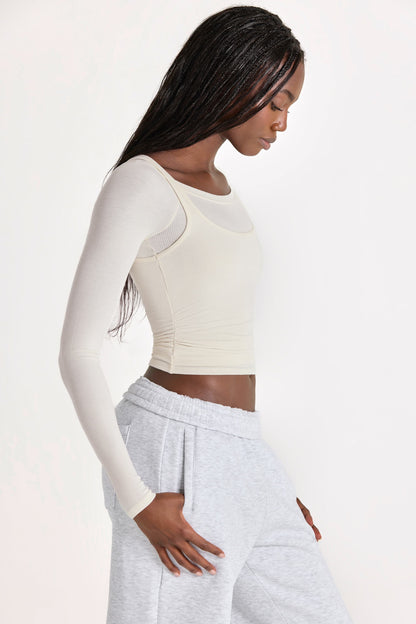 ButterCloud™ Layered Top  in Coconut