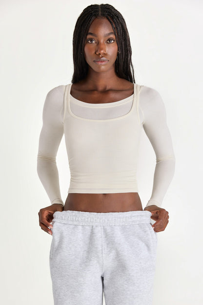 ButterCloud™ Layered Top  in Coconut