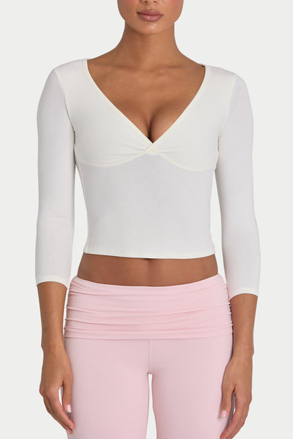 ButterCloud™ 3/4 Sleeve Top in Coconut