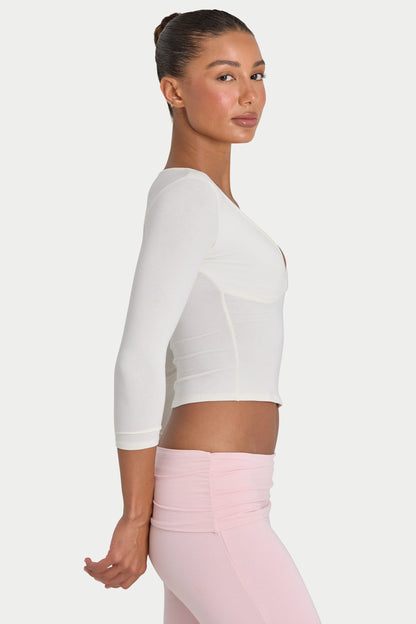 ButterCloud™ 3/4 Sleeve Top in Coconut