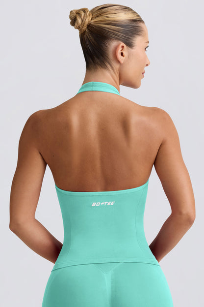 Define Luxe Halterneck Tank Top in Mint