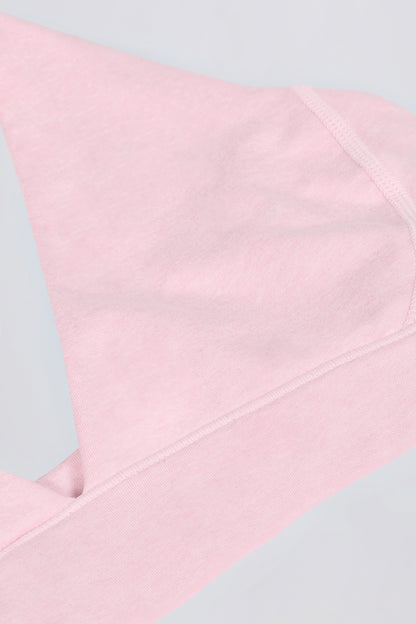 Brushed Jersey V-Neck Sports Bra in Bloom