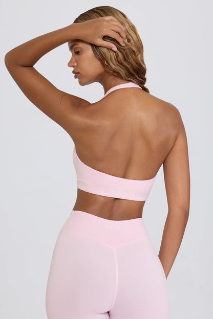 Brushed Jersey V-Neck Sports Bra in Bloom