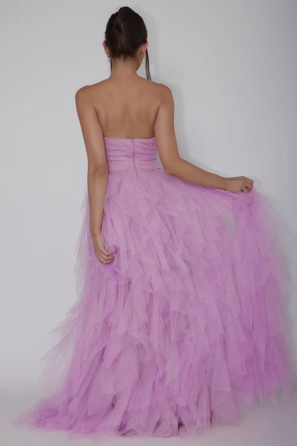 Rori Tulle Cascade Maxi Dress Orchid