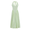 Cyan Halter A-line Long Dress