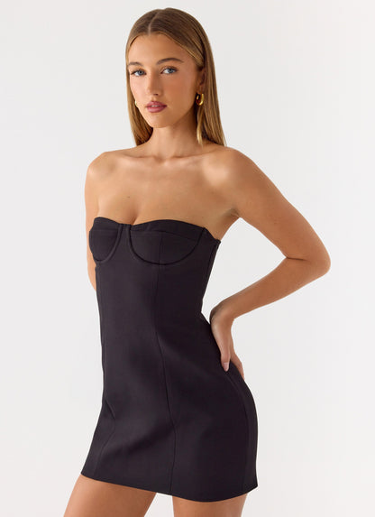 Drivers Seat Strapless Mini Dress - Black