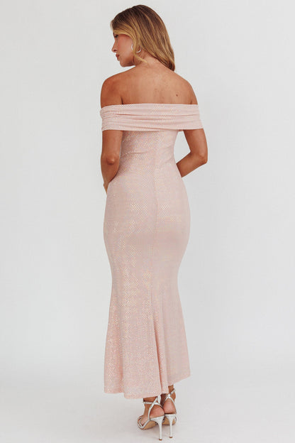 Kailey Off-Shoulder Maxi Dress Spangle Blush