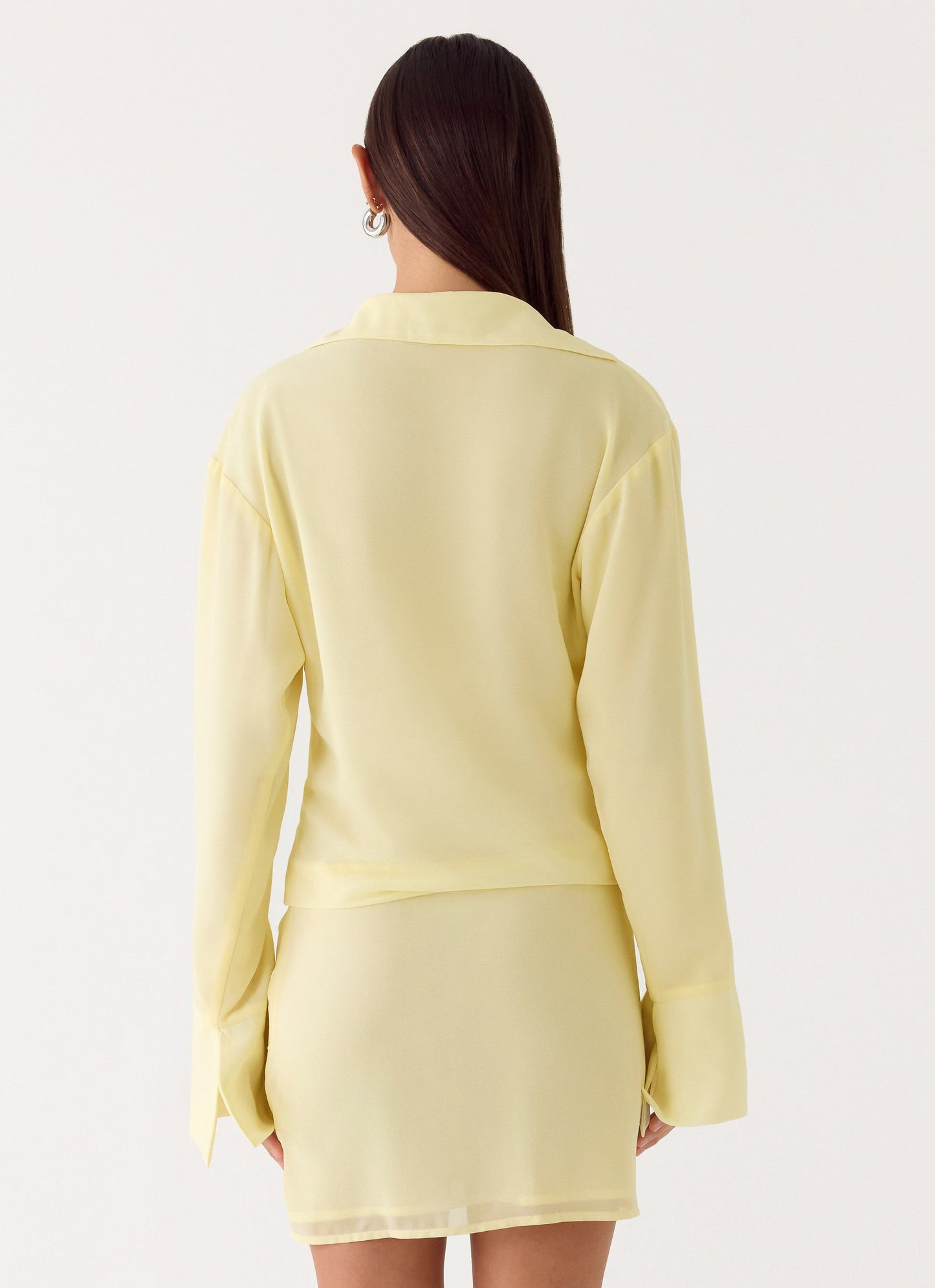 Farretti Shirt Mini Dress - Pale Yellow