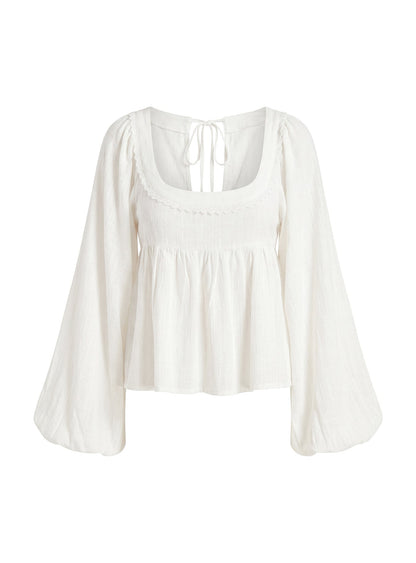 Benjie Long Sleeve Top White
