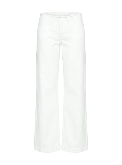 Buenos No Waist Low Rise Straight Leg Jeans White