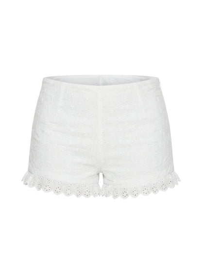 Caily Frill Shorts White