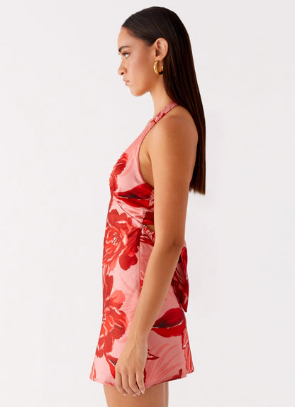 Heavy Hearted Mini Dress - Sicily Sunsets Print