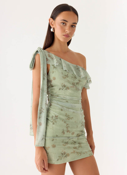 Hidden Gesture Mini Dress - Wispy Fern