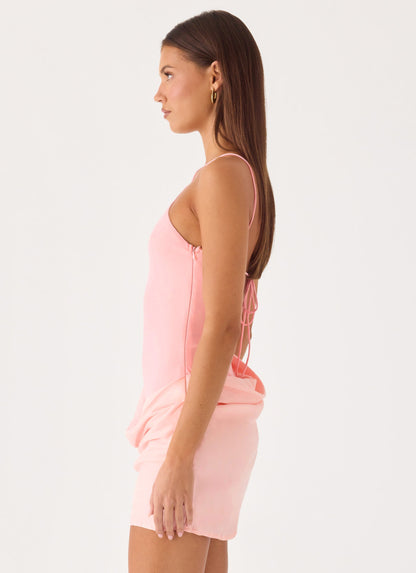 Keanu Cupro Mini Dress - Pink