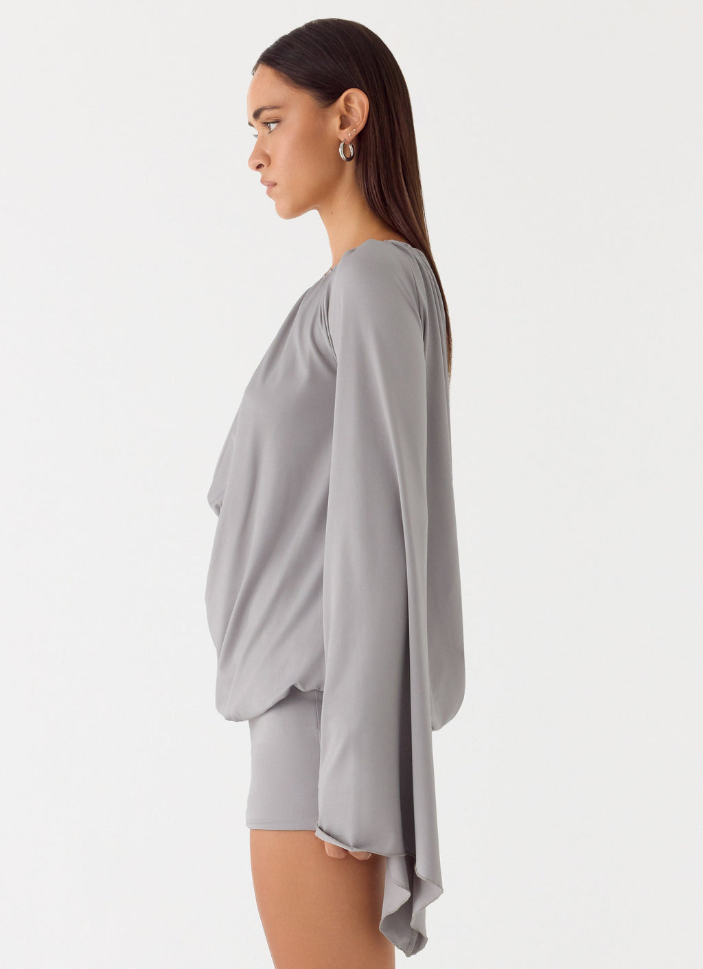 Kyrah Long Sleeve Mini Dress - Misty Blue