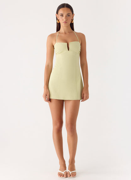 Leah Halter Mini Dress - Sage