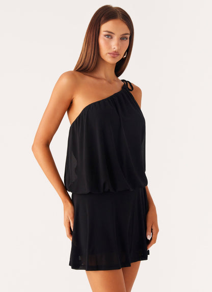 Makes Sense Mini Dress - Black