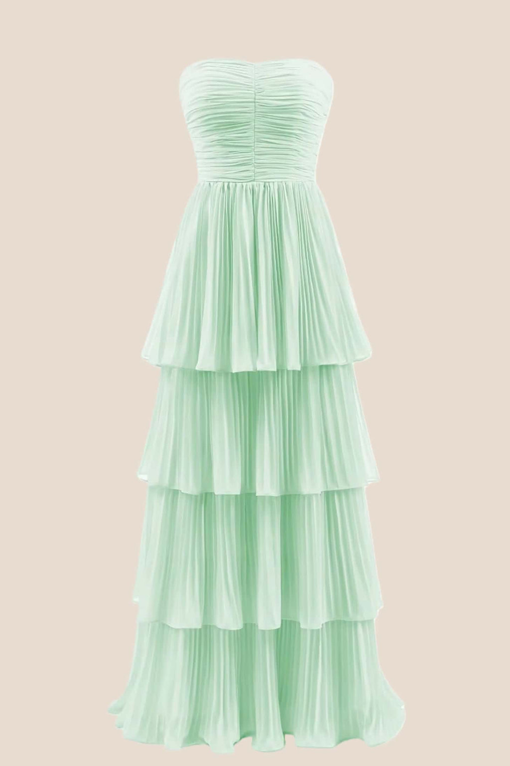 Emerald Green Chiffon Ruffles Long Party Dress