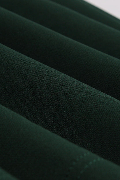 Green V Neck A-line Short Dress with Short Sleeves