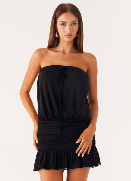Only A Dream Strapless Mini Dress - Black