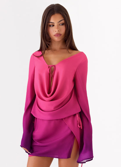 Rafaella Mini Dress - Fuchsia Violet Ombre