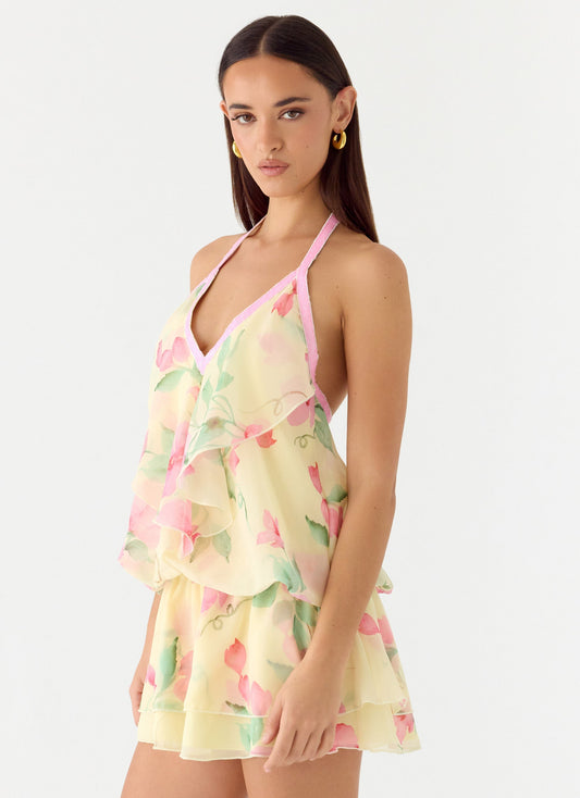 Read Your Mind Mini Dress - Lemon Soleil