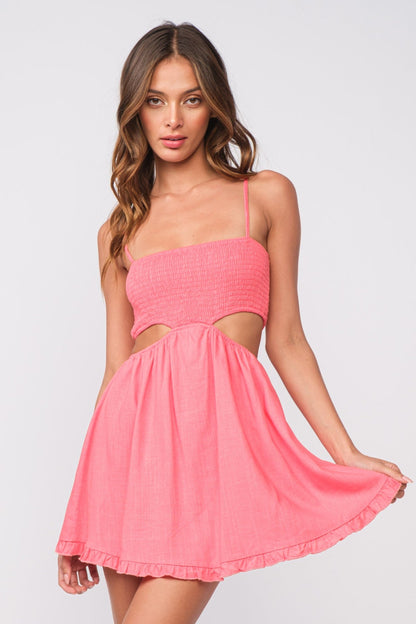 Nadia Pink Cutout Mini Dress