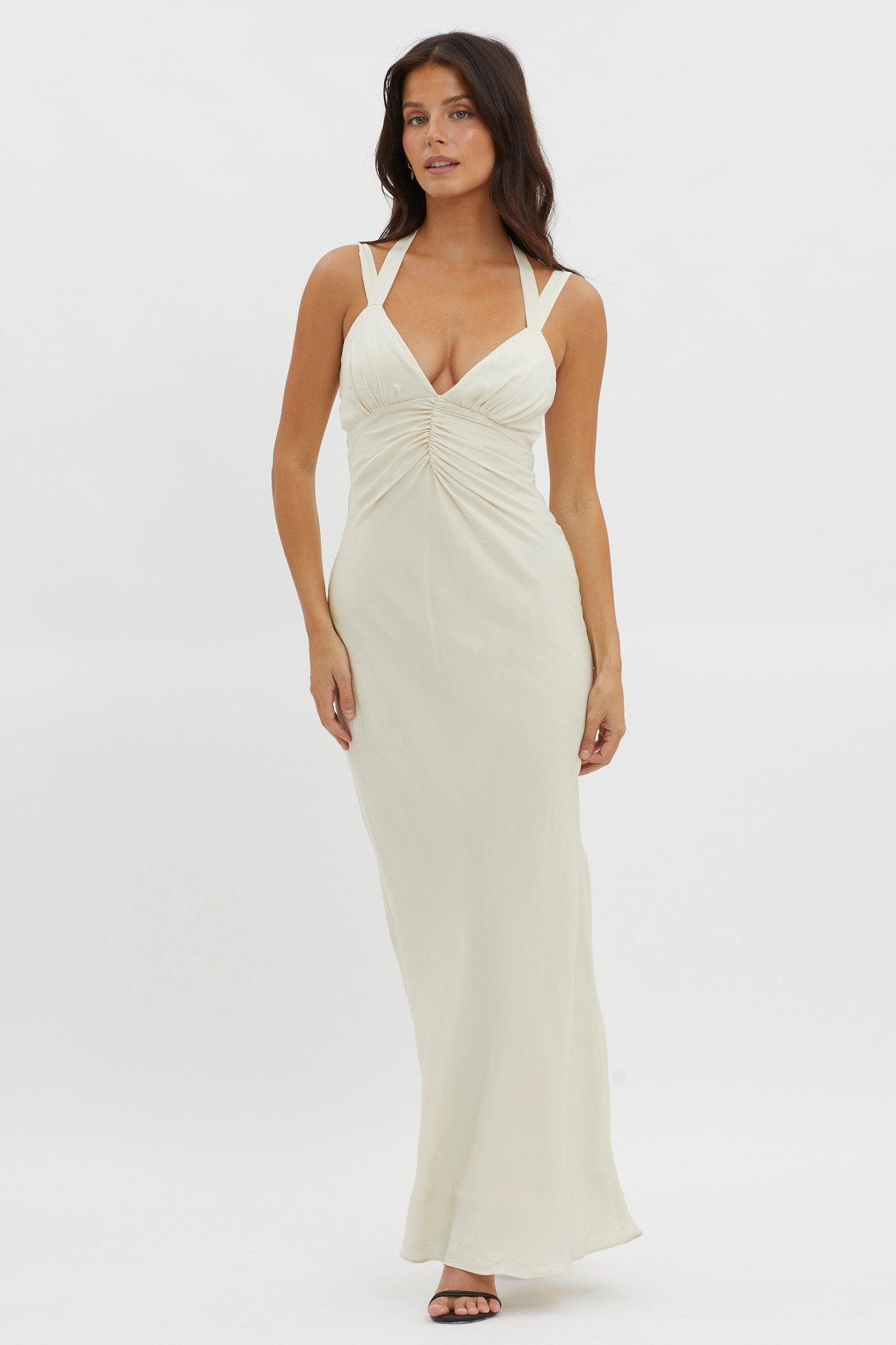 Stellar Twist Bodice Multi-Strap Dress Oyster
