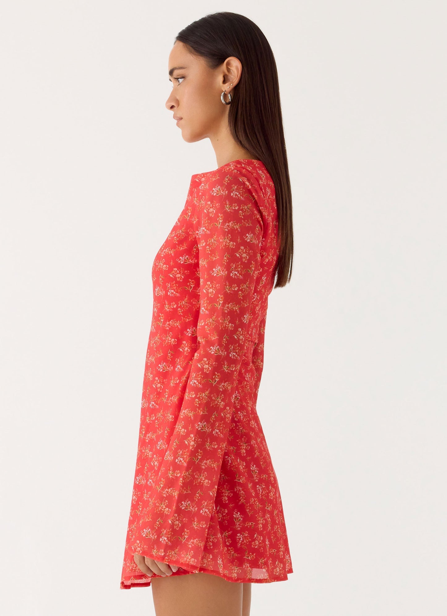 Sabella Mini Dress - Magenta Red Rose