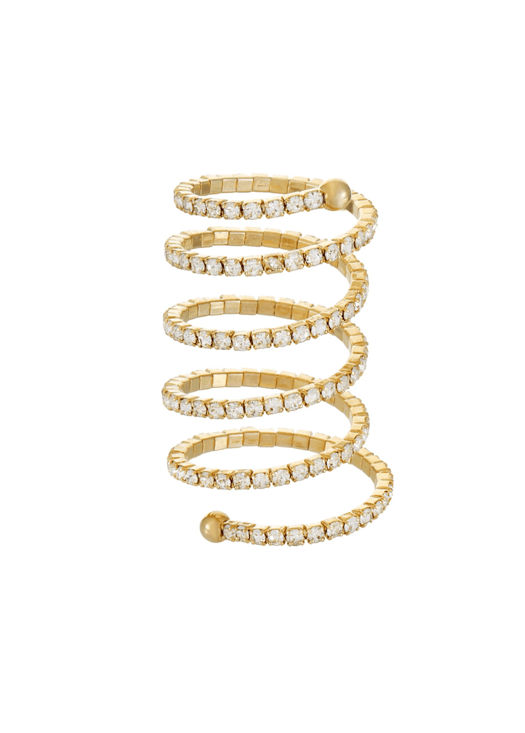 Ettika Spiral Down Crystal & Gold Ring