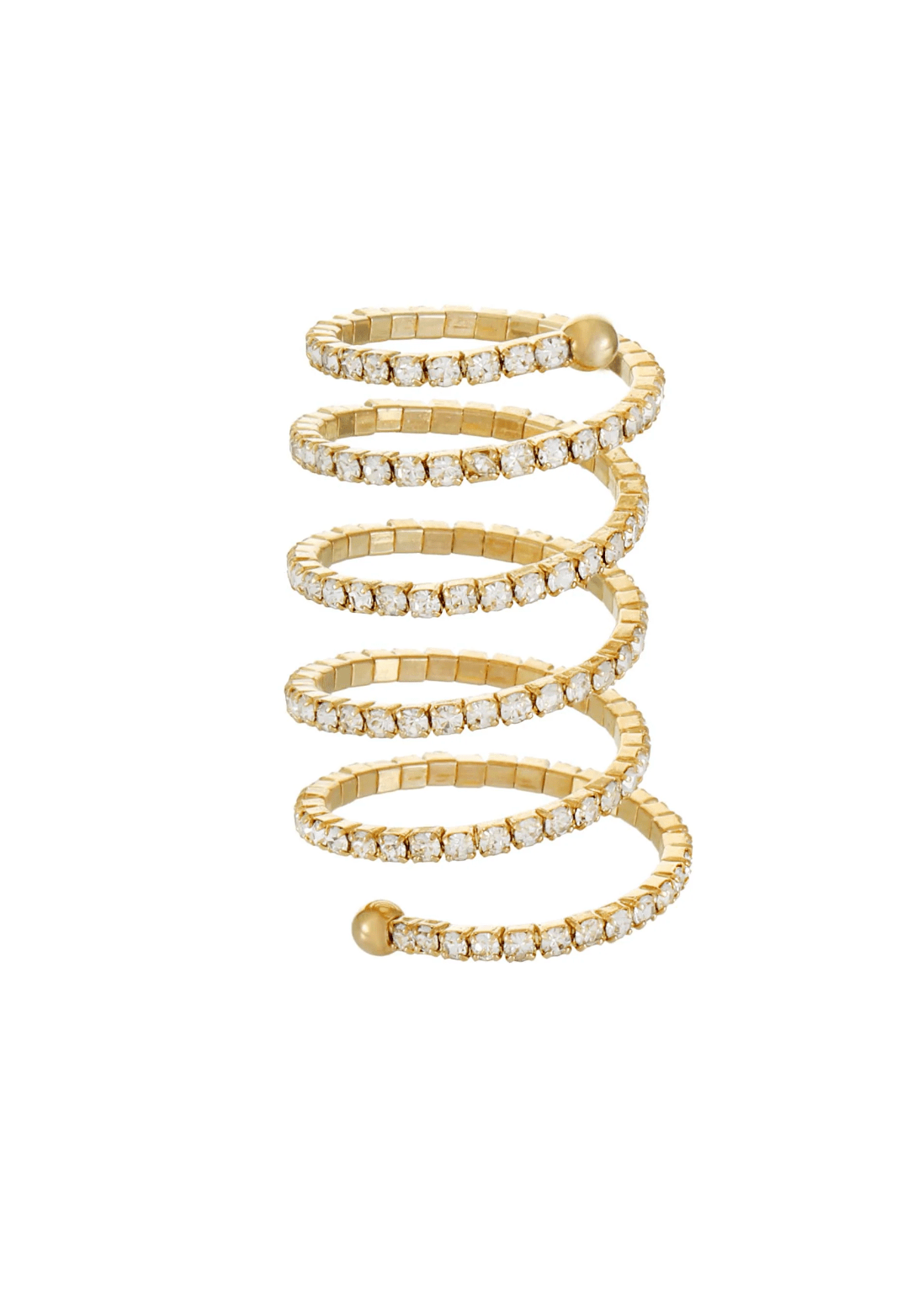 Ettika Spiral Down Crystal & Gold Ring