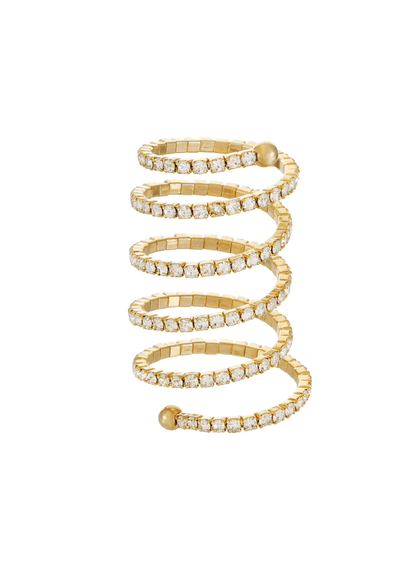 Ettika Spiral Down Crystal & Gold Ring