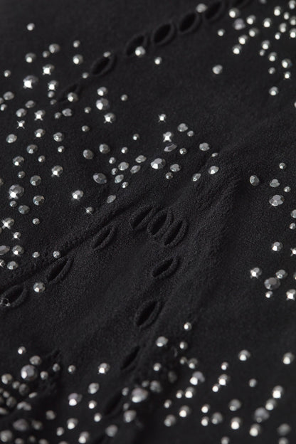 Embellished High-Waist Shorts in Black
