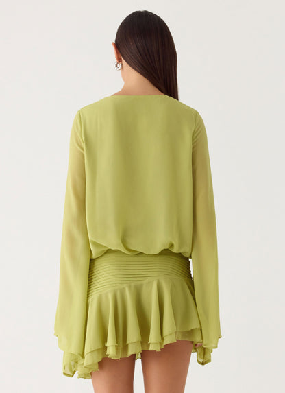 Solo In Soho Mini Dress - Lime