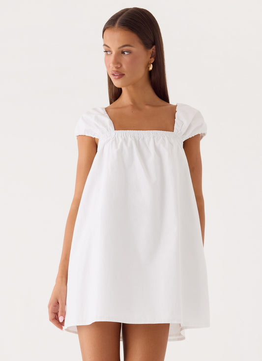 Sugar Blush Cotton Mini Dress - White