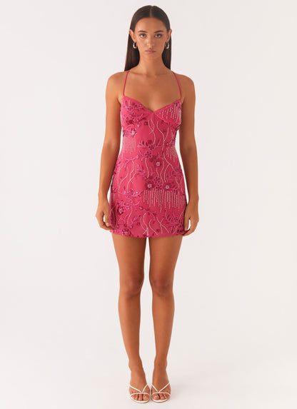Vietta Sequin Cami Micro Mini Dress - Fuchsia