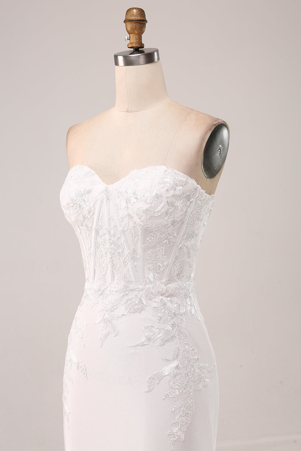 Ivory Strapless Mermaid Wedding Party Dress