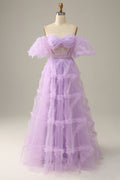 Fairytale Lavendere Off the Shoulder Princess Gown