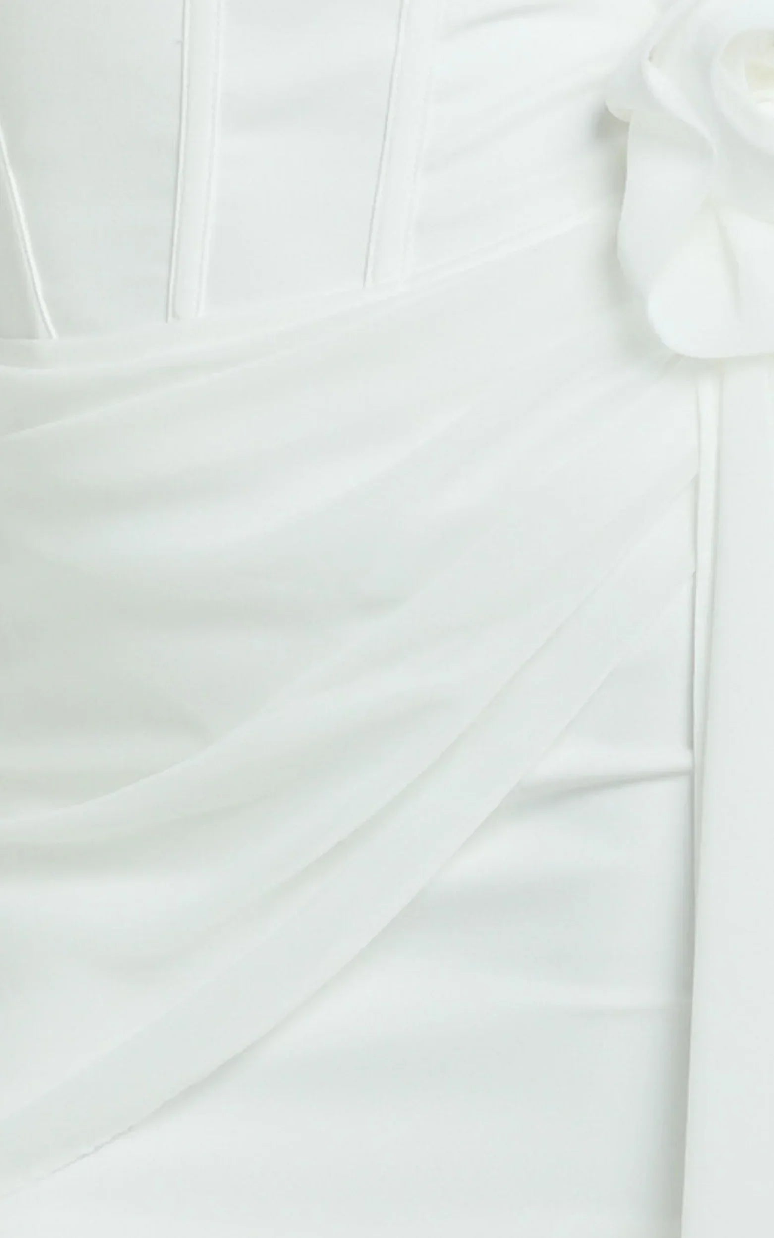 Riley Mini Dress - Strapless Draped Corset Bodycon Dress in White