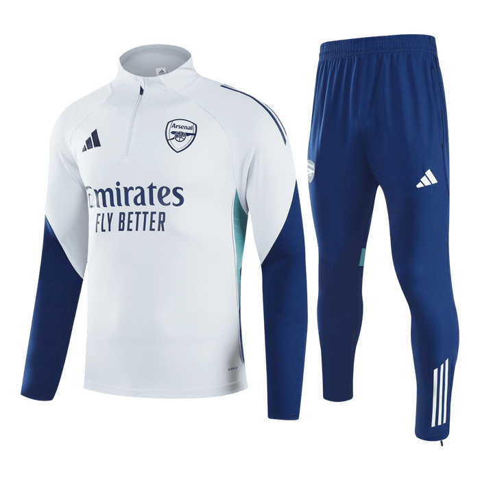 Arsenal 1/4 Zip Tracksuit 2025/26 Kids White
