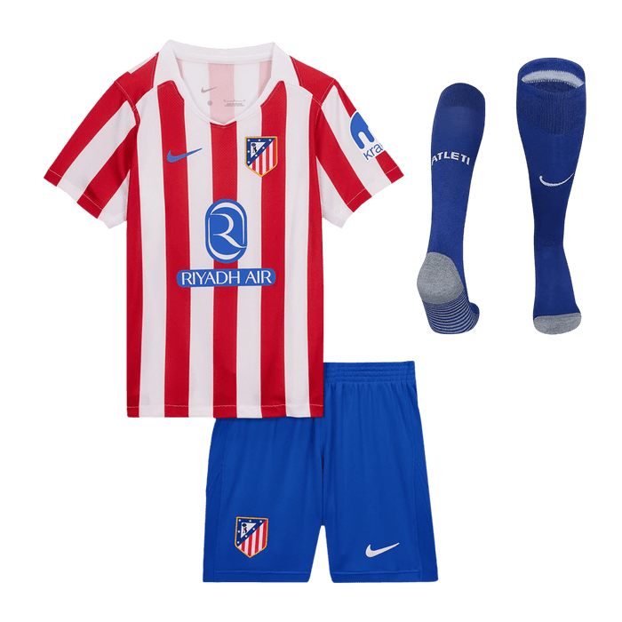 Atletico Madrid Home Kids Soccer Jerseys Full Kit 2025/26