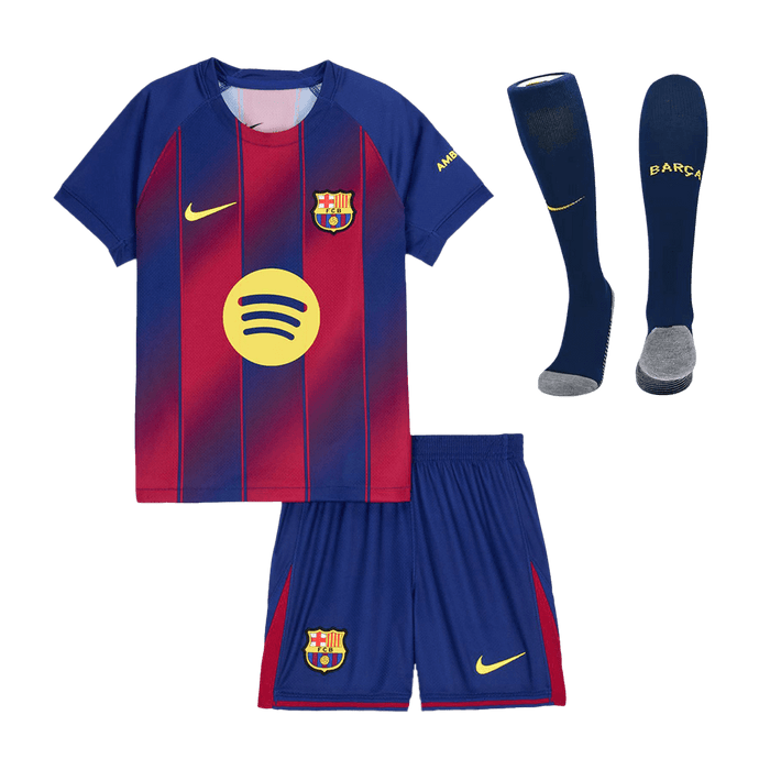 Barcelona Home Kids Soccer Jerseys Full Kit 2025/26